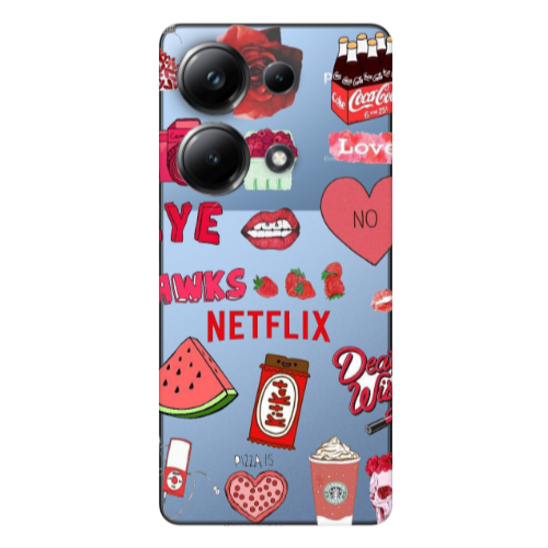 Xiaomi Poco M6 Pro 4G pizza is my valentine Transparent Silicone TPU Θήκη