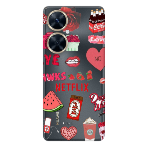 Huawei Nova 11i pizza is my valentine Transparent Silicone TPU Θήκη