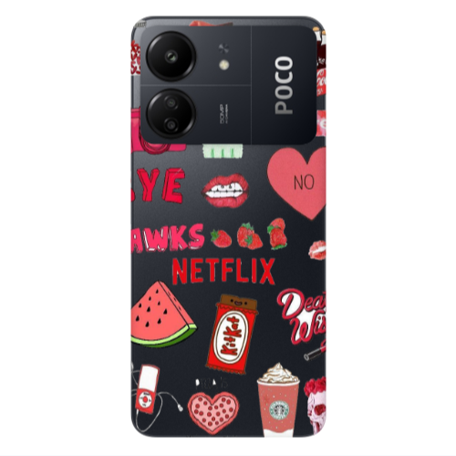Xiaomi Poco C65 pizza is my valentine Transparent Silicone TPU Θήκη