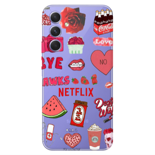 Samsung A55 pizza is my valentine Transparent Silicone TPU Θήκη