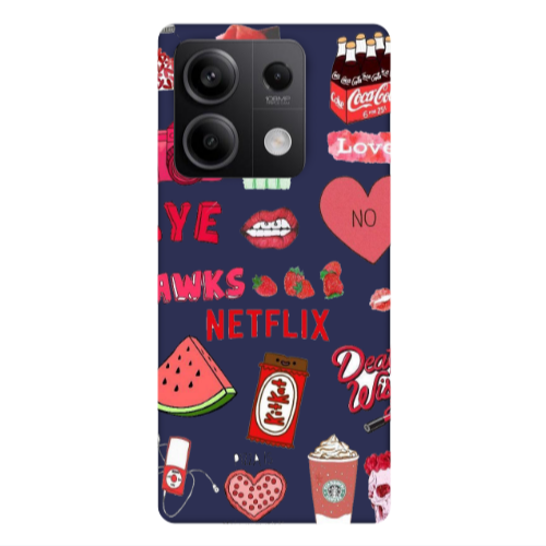Xiaomi Redmi Note 13Pro 5G pizza is my valentine Dark blue Colored Silicone TPU Θήκη