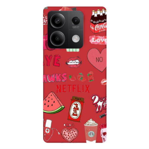 Xiaomi Redmi Note 13Pro 5G pizza is my valentine Red Colored Silicone TPU Θήκη
