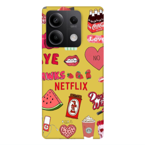 Xiaomi Redmi Note 13Pro 5G pizza is my valentine Yellow Colored Silicone TPU Θήκη