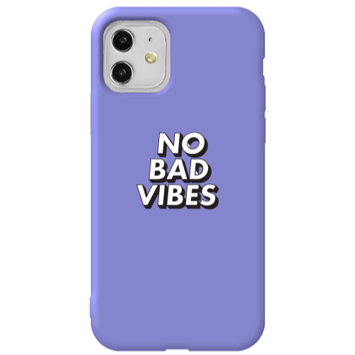 Apple iPhone 11  No bad vibes Purple Colored Silicone TPU Θήκη