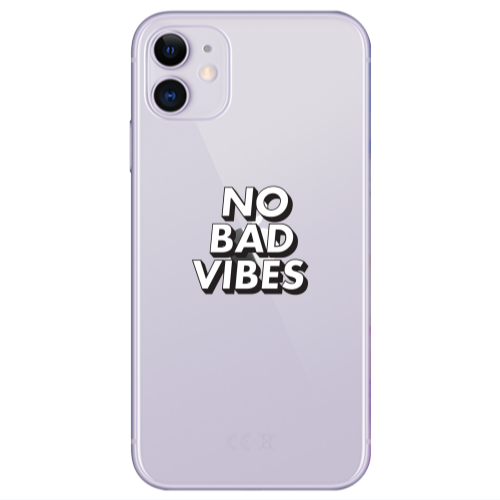 Apple iPhone 11  No bad vibes Transparent Silicone TPU Θήκη