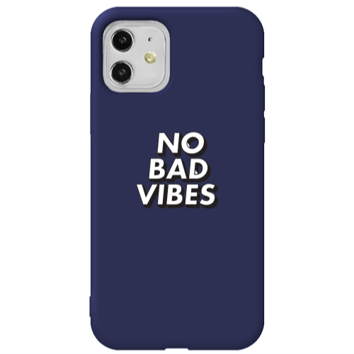 Apple iPhone 11  No bad vibes Dark blue Colored Silicone TPU Θήκη