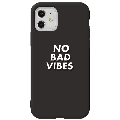 Apple iPhone 11  No bad vibes Black Colored Silicone TPU Θήκη