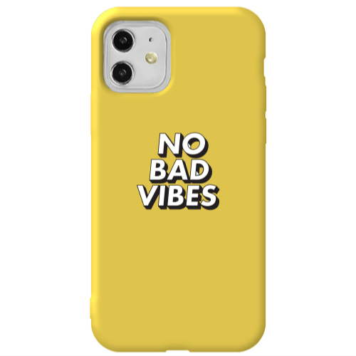 Apple iPhone 11  No bad vibes Yellow Colored Silicone TPU Θήκη