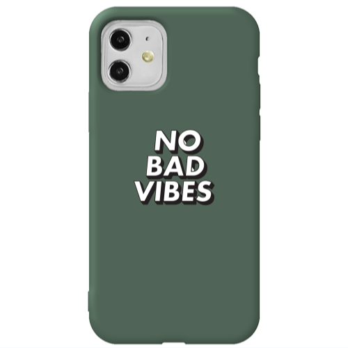 Apple iPhone 11  No bad vibes Dark Green Colored Silicone TPU Θήκη