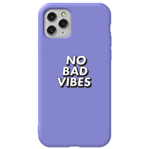 Apple iPhone 11 Pro No bad vibes Purple Colored Silicone TPU Θήκη