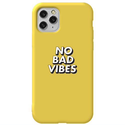 Apple iPhone 11 Pro No bad vibes Yellow Colored Silicone TPU Θήκη