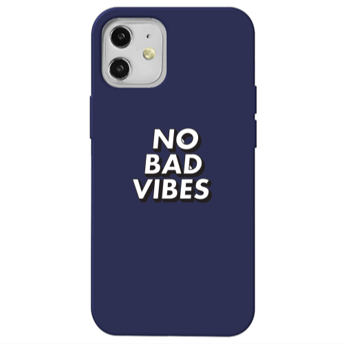 Apple iPhone 12 No bad vibes Dark blue Colored Silicone TPU Θήκη