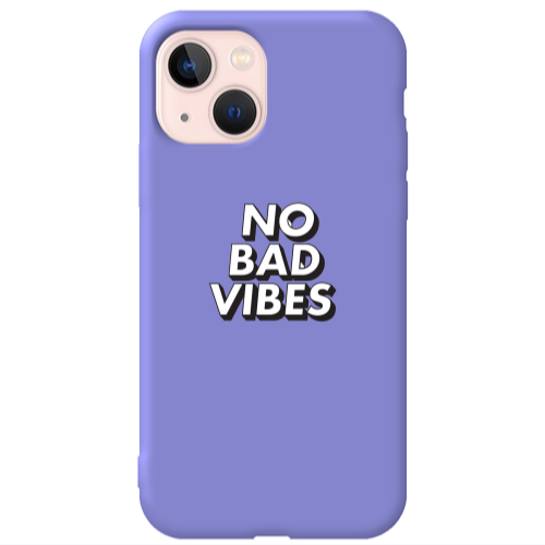 Apple iPhone 13 No bad vibes Purple Colored Silicone TPU Θήκη