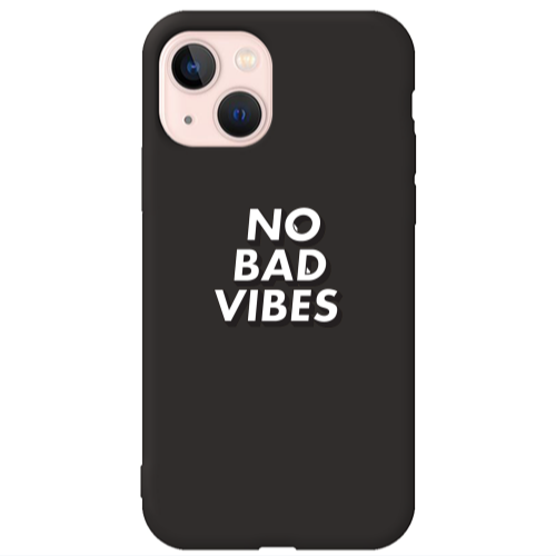 Apple iPhone 13 No bad vibes Black Colored Silicone TPU Θήκη