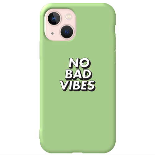 Apple iPhone 13 No bad vibes Light Green Colored Silicone TPU Θήκη