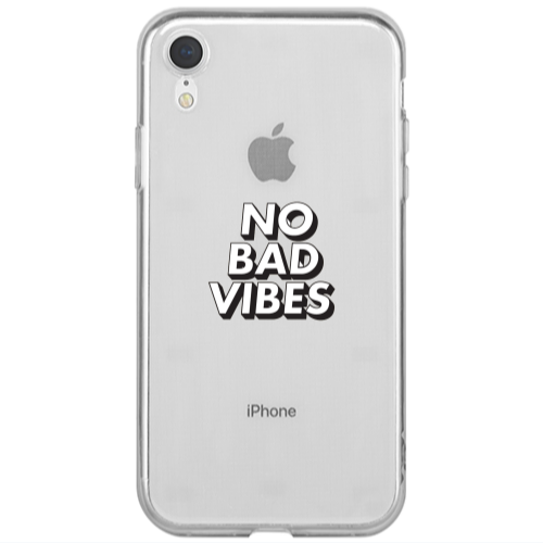 Apple iPhone Xr No bad vibes Transparent Silicone TPU Θήκη
