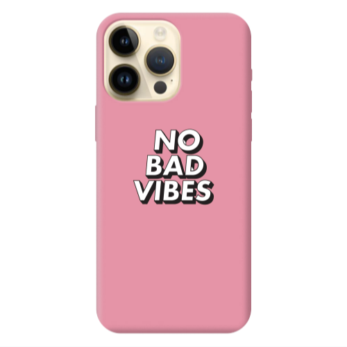 Apple iPhone 13 Pro Max No bad vibes Pink Colored Silicone TPU Θήκη