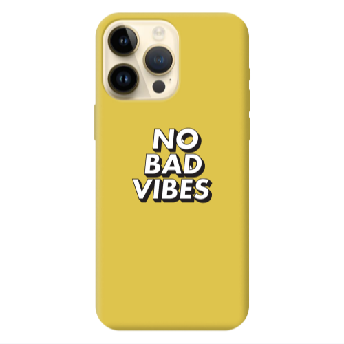 Apple iPhone 13 Pro Max No bad vibes Yellow Colored Silicone TPU Θήκη