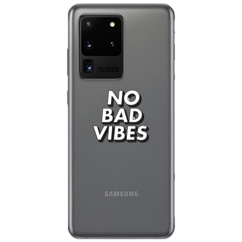 Samsung S20 Ultra No bad vibes Transparent Silicone TPU Θήκη