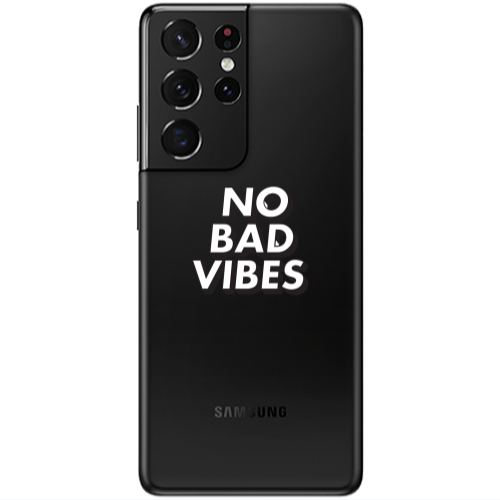 Samsung S21 Ultra No bad vibes Transparent Silicone TPU Θήκη