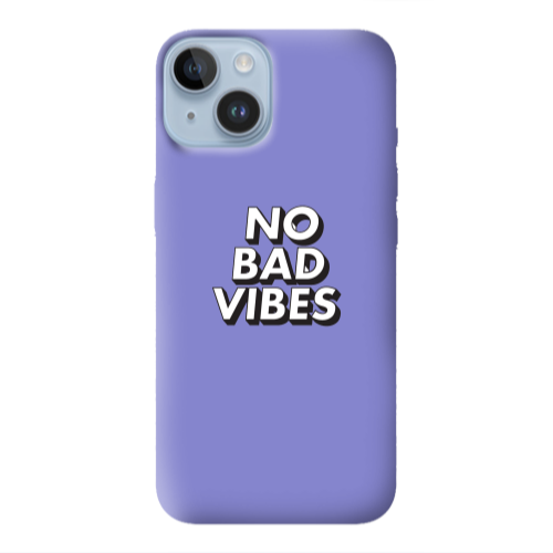 Apple iPhone 14  No bad vibes Purple Colored Silicone TPU Θήκη