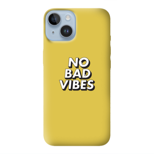 Apple iPhone 14 Plus No bad vibes Yellow Colored Silicone TPU Θήκη