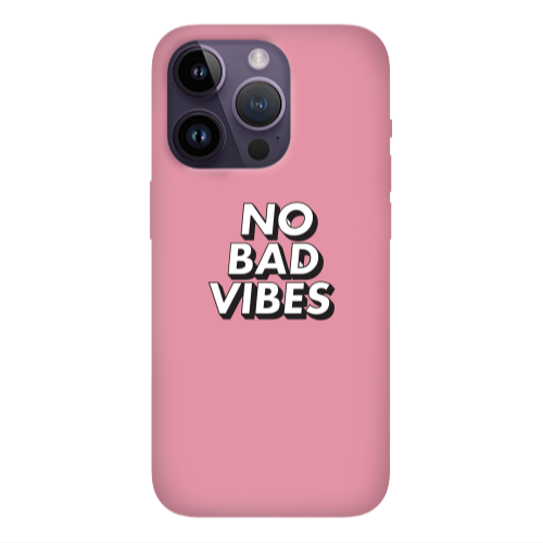 Apple iPhone 14 Pro  No bad vibes Pink Colored Silicone TPU Θήκη