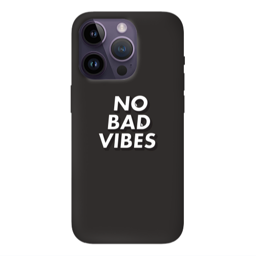 Apple iPhone 14 Pro  No bad vibes Black Colored Silicone TPU Θήκη