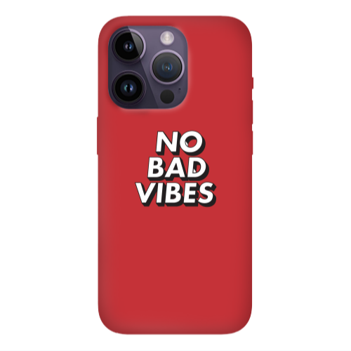Apple iPhone 14 Pro Max No bad vibes Red Colored Silicone TPU Θήκη
