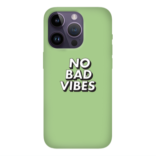 Apple iPhone 14 Pro Max No bad vibes Light Green Colored Silicone TPU Θήκη