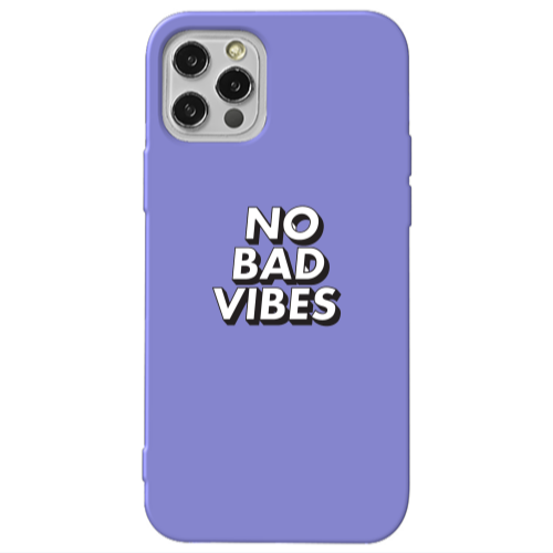 Apple iPhone 12 Pro No bad vibes Purple Colored Silicone TPU Θήκη