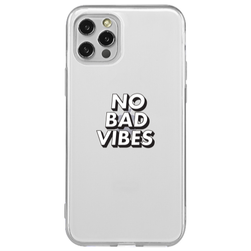 Apple iPhone 12 Pro No bad vibes Transparent Silicone TPU Θήκη
