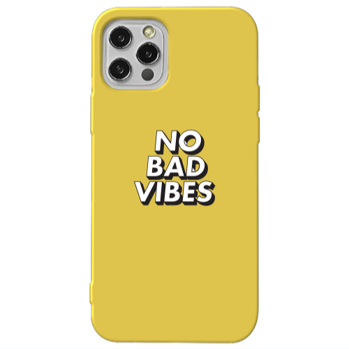Apple iPhone 12 Pro No bad vibes Yellow Colored Silicone TPU Θήκη