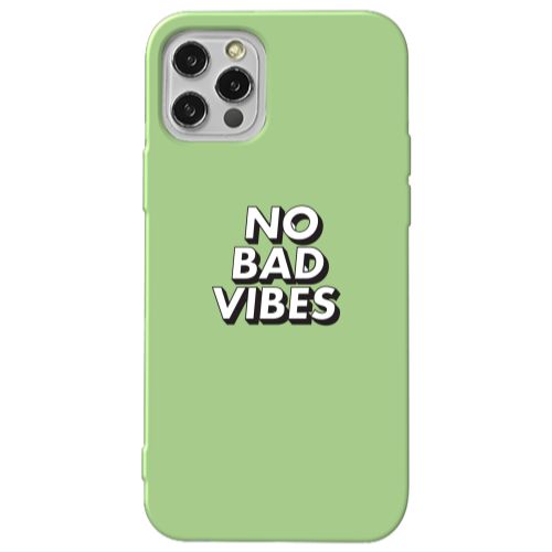 Apple iPhone 12 Pro No bad vibes Light Green Colored Silicone TPU Θήκη
