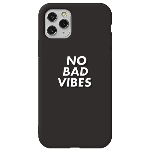 Apple iPhone 11 Pro Max No bad vibes Black Colored Silicone TPU Θήκη