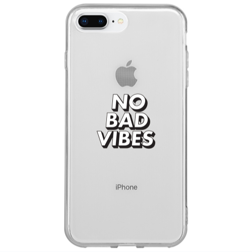 Apple iPhone 7 Plus No bad vibes Transparent Silicone TPU Θήκη