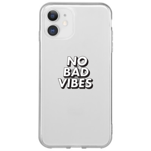 Apple iPhone 12 Mini No bad vibes Transparent Silicone TPU Θήκη