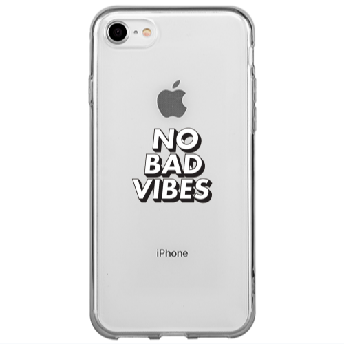 Apple iPhone SE 2020 No bad vibes Transparent Silicone TPU Θήκη