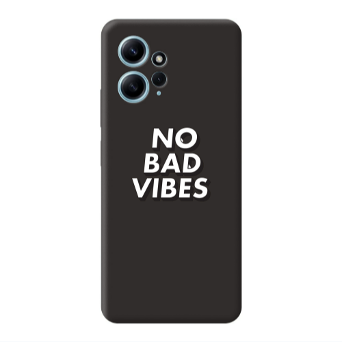 Xiaomi Redmi Note 12 4G No bad vibes Black Colored Silicone TPU Θήκη