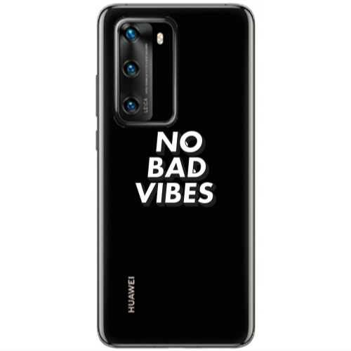 Huawei P40 No bad vibes Transparent Silicone TPU Θήκη