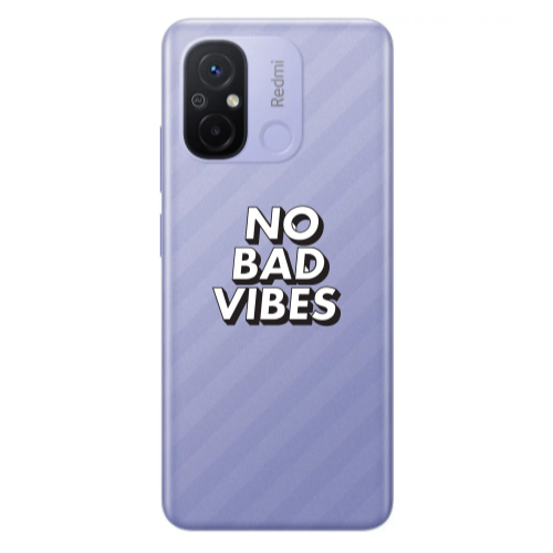 Xiaomi Redmi 12C No bad vibes Transparent Silicone TPU Θήκη