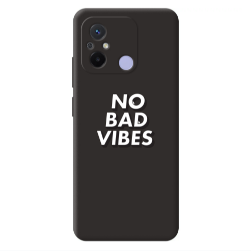 Xiaomi Redmi 12C No bad vibes Black Colored Silicone TPU Θήκη