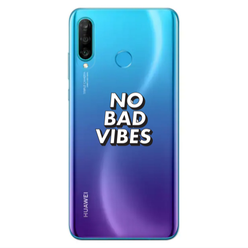 Huawei P30 Lite No bad vibes Transparent Silicone TPU Θήκη