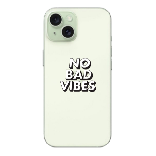 Apple iPhone 15 No bad vibes Transparent Silicone TPU Θήκη