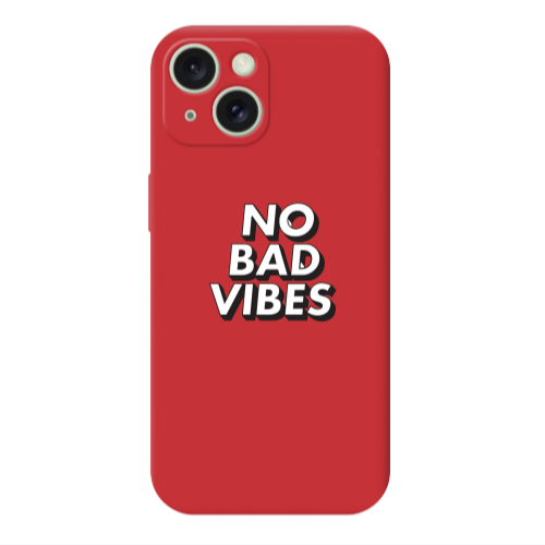 Apple iPhone 15 No bad vibes Red Colored Silicone TPU Θήκη