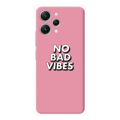 Xiaomi Redmi 12 No bad vibes Pink Colored Silicone TPU Θήκη