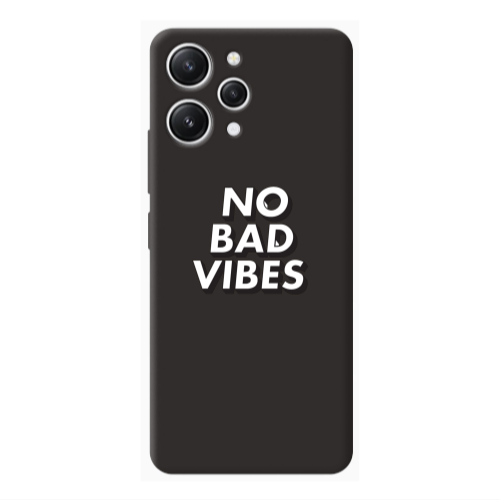 Xiaomi Redmi 12 No bad vibes Black Colored Silicone TPU Θήκη