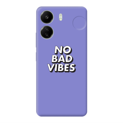 Xiaomi Redmi 13C No bad vibes Purple Colored Silicone TPU Θήκη
