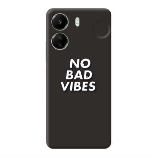 Xiaomi Redmi 13C No bad vibes Black Colored Silicone TPU Θήκη