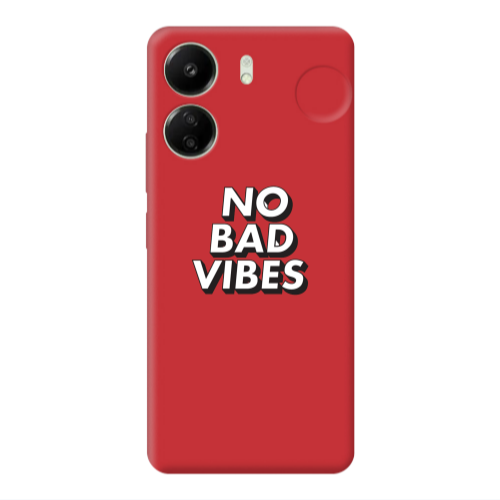 Xiaomi Redmi 13C No bad vibes Red Colored Silicone TPU Θήκη